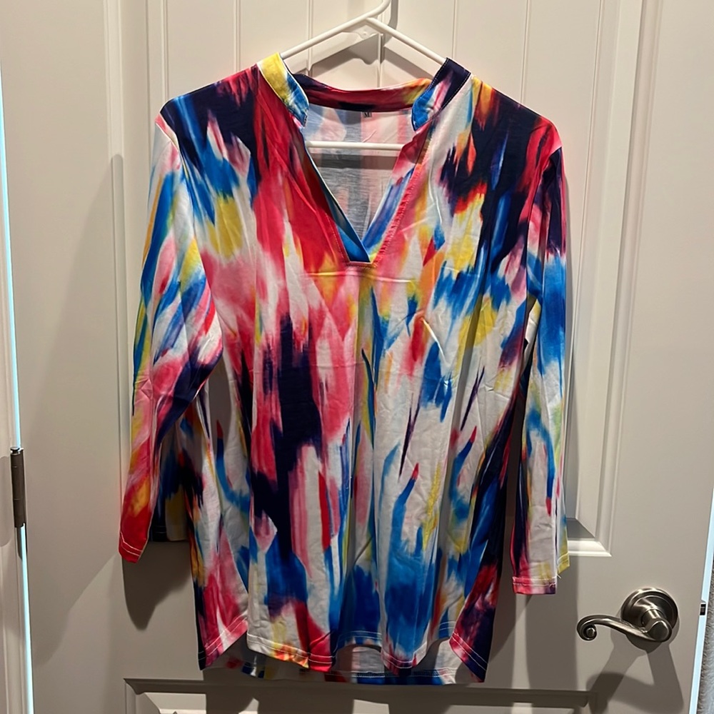 Multicolor 3/4 sleeve blouse